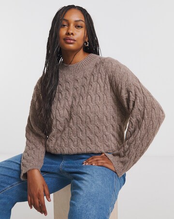 Cosy Yarn Mocha Cable Knit Jumper
