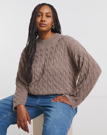 Cosy Yarn Mocha Cable Knit Jumper