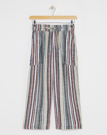Printed Linen Mix Wide Leg Culotte