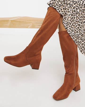 Claudia Block Heel Knee High Boots - Extra Wide Fit (EEE) & Standard/Curvy Calf