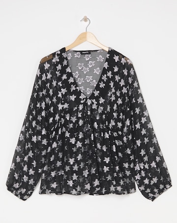 Star Jacquard Smock Top