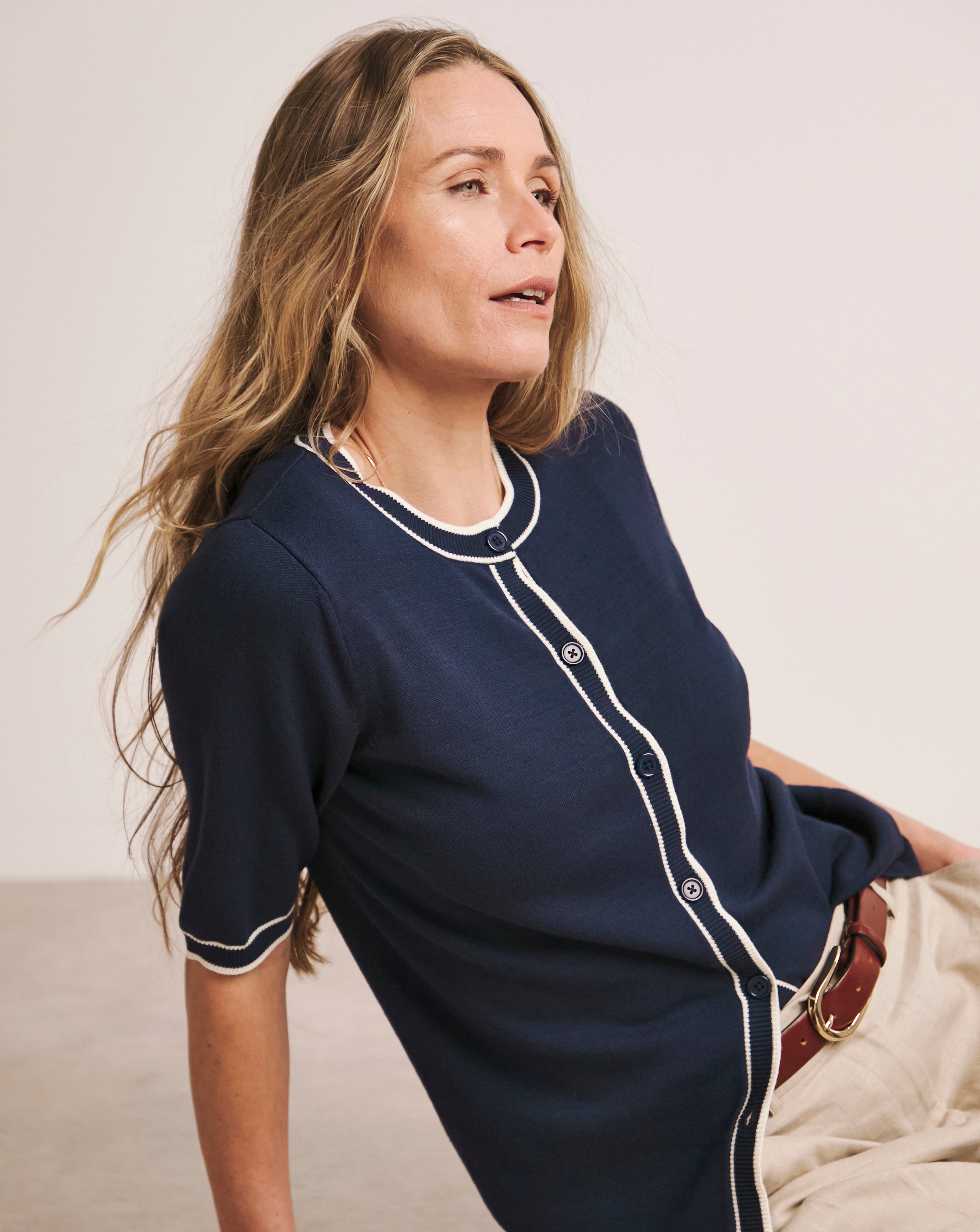 Anthology Navy Short Sleeve Cardigan