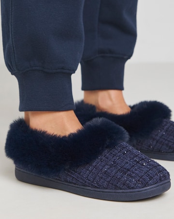 Marigold Fluffy Slipper - Wide Fit (E)