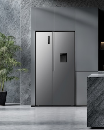 Fridgemaster MS91558DES NonPlumbed Total No Frost American Fridge Freezer Silver