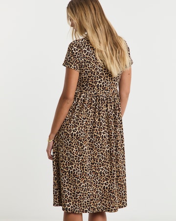 Simply Be Leopard Print Supersoft Pocket Midi Dress