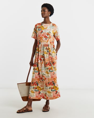 Jersey Half Sleeve Smock Dress