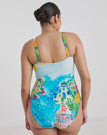 Simply Be Positano Print Bandeau Swimsuit