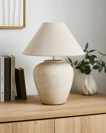 Nolan Cream Ceramic Urn Table Lamp