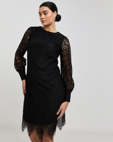 Joanna Hope Black Lace Shift Dress