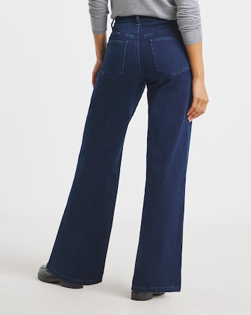 Dark Indigo Cosy Feel Soft Stretch Wide Leg Jeans