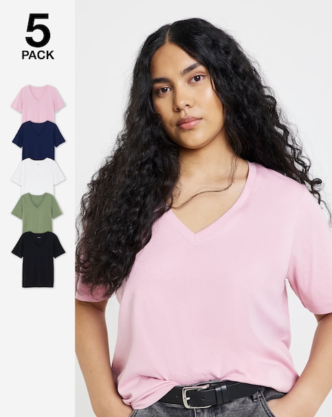 5 Pack V Neck T-Shirts
