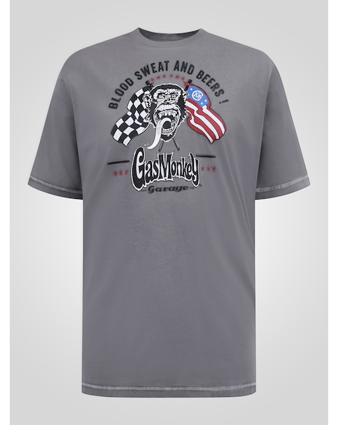 D555 Jasper Official Gas Monkey Printed Crew Neck T-Shirt