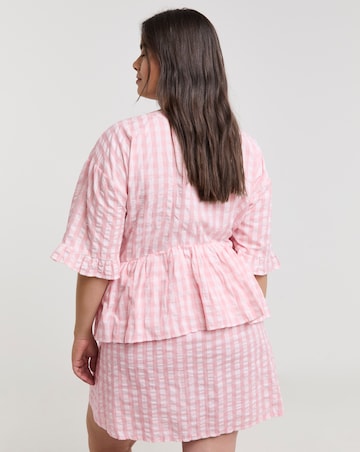 Native Youth Sleeveless Check Ruffle Midi Dress