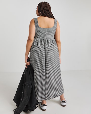 Simply Be Black and White Gingham Textured Sundress