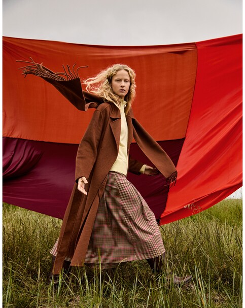 New In - Monsoon Petra Wool Blend Scarf Coat