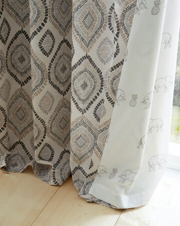 Pineapple Elephant Ziri Light Filtering Curtains