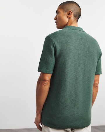 Khaki Knitted Cuban Collar Shirt