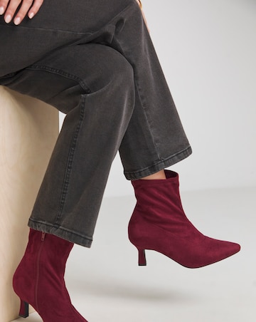 Ally Kitten Heel Sock Boot - Wide Fit (E)