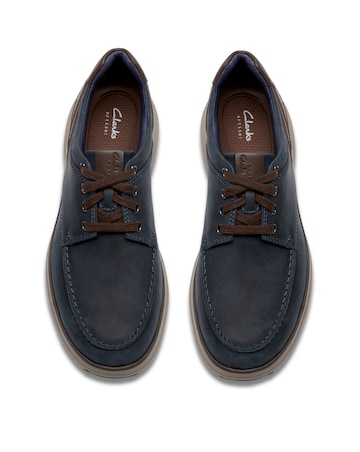 Clarks Mullan Moc Shoes Wide Fit - Navy