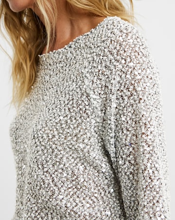 Mono Sequin Popcorn Slouch Top