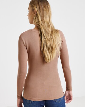 Latte Long Sleeve Soft Rib Top