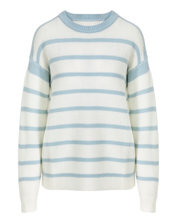 Blue Stripe Crew Neck Jumper