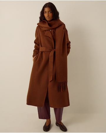 Monsoon Petra Wool Blend Scarf Coat