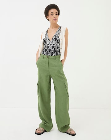 FatFace Demi Linen Blend Cargo Trouser