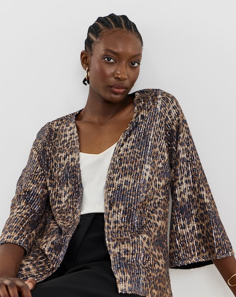 Sequin Short Kimono