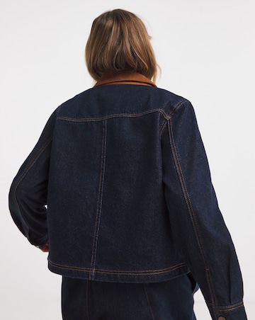 Indigo Cord Collar Barn Jacket