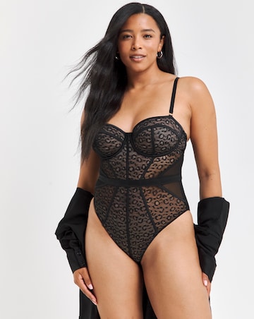 Figleaves Pimlico Underwired Balcony Body - Black Leopard