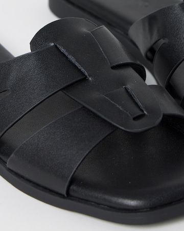 Carla Woven Flat Mule Sandals - Wide Fit (E)