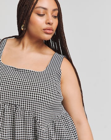 Simply Be Black and White Gingham Textured Sundress