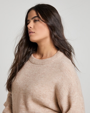 Simply Be Oatmeal Crew Neck Mini Dress