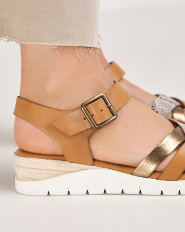 Sinead Leather Crossover Sandal Wide E Fit