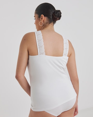 Pretty Secrets (2 Pack) Lace Trim Vests White/Black