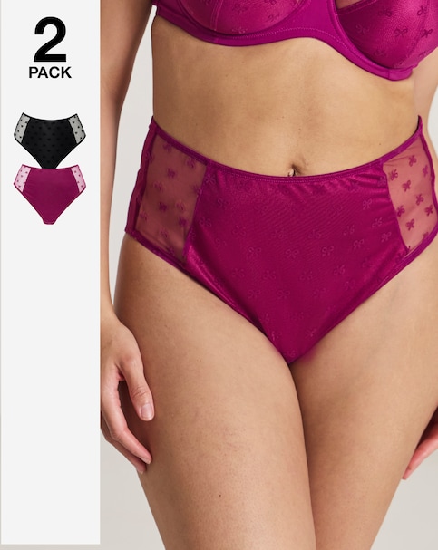 Pretty Secrets (2 Pack) Hannah Bow Full Brief Knickers