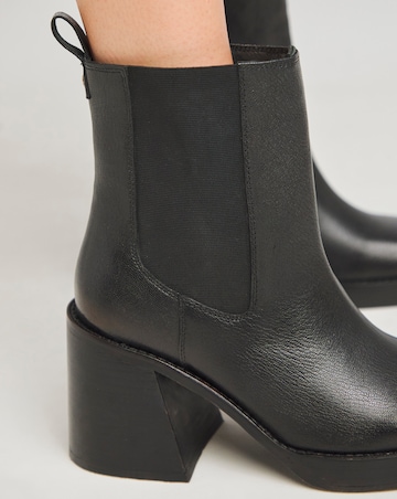 Emery Leather Platform Chelsea Ankle Boots - Wide Fit (E)