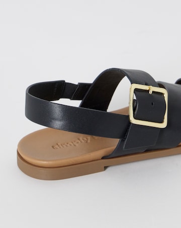 Britney Slingback Asymmetric Flat Sandals - Wide Fit (E)