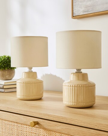 Julipa Beau Pair of Textured Base Ceramic Lamps