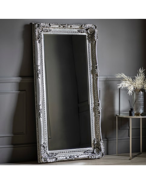 Gallery Carved Louis Mirror Silver