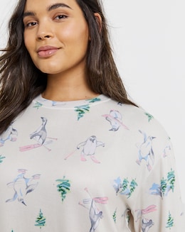 Simply Be Christmas Penguin Supersoft Twosie Pyjama Set