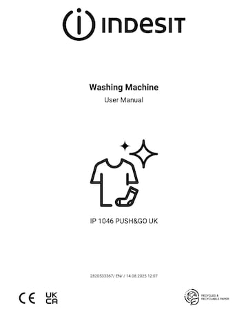 Indesit IP 1046 Push & Go Washing Machine - White + Install