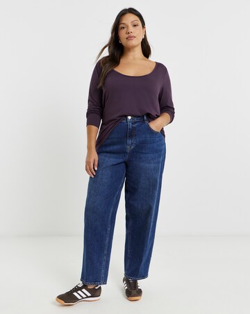 Black & Plum 2 Pack Scoop Neck Tops