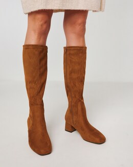 Demi Knee Kigh Heeled Boot - Wide Fit (E) &amp; Super Curvy/Curvy Plus Calf