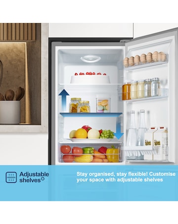 Fridgemaster MC50165ES 60/40 Fridge Freezer - Silver E Rated