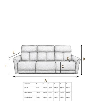 Aspire Ashford Fabric Recliner 3 Seater