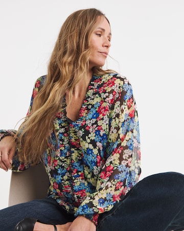 Shirring Detail Georgette Blouse