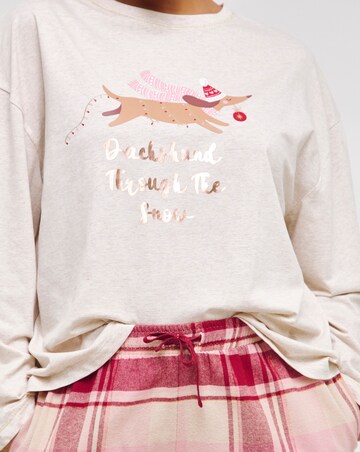 Christmas Daschund Flannel Pant Pyjama Set