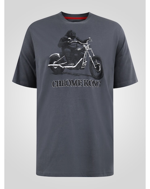 D555 Craig Gorilla Biker Printed Crew Neck T-shirt